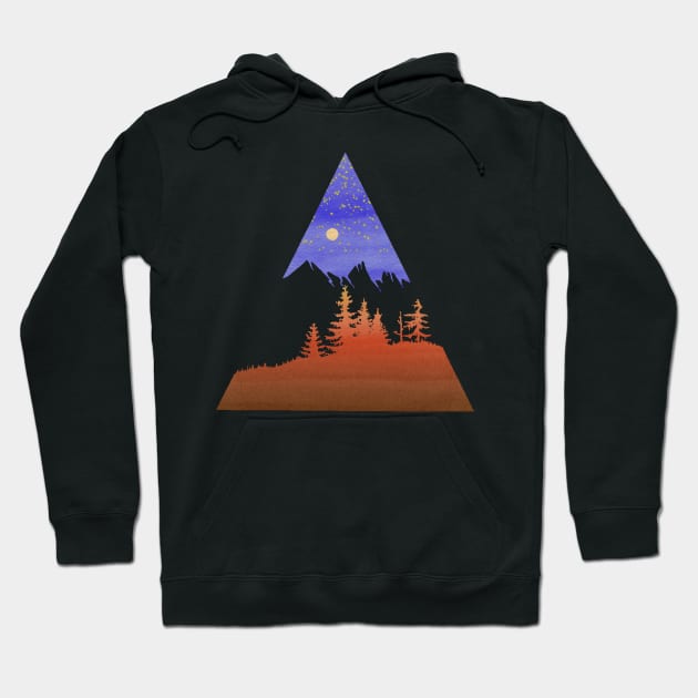 Dramatic mountain and forest scene - Starry Sky Hoodie by AtlasMirabilis